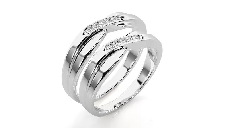Verighete Couple Flowing Design Aur 18k Pure Diamonds - Corint