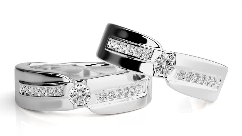 Verighete Couple Elegant Lines Aur 18k Diamante Naturale - Luxemburg