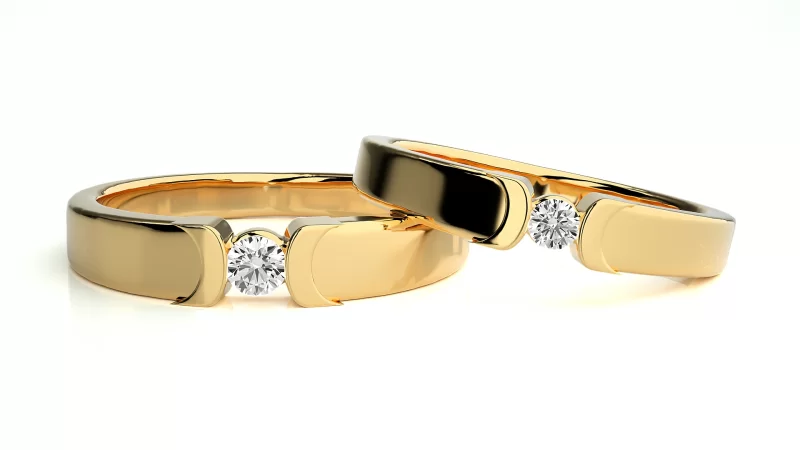Verighete Couple Refined Design Aur 18k Real Diamonds - Colorado