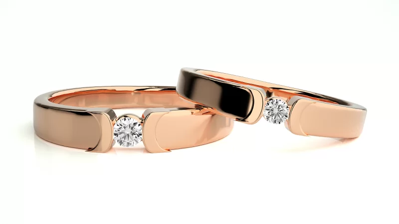 Verighete Couple Refined Design Aur 18k Real Diamonds - Colorado