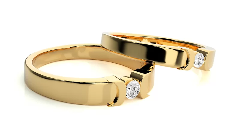 Verighete Couple Refined Design Aur 18k Real Diamonds - Colorado