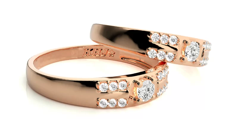 Verighete Cuplu Contemporary Sparkle Aur 18k Genuine Diamonds - Porto