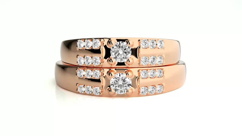 Verighete Cuplu Contemporary Sparkle Aur 18k Genuine Diamonds - Porto