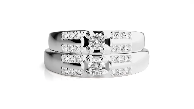 Verighete Cuplu Contemporary Sparkle Aur 18k Genuine Diamonds - Porto