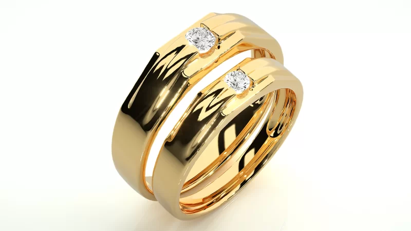 Verighete Cuplu Graceful Pattern Aur 18k Real Diamonds - Gembloux