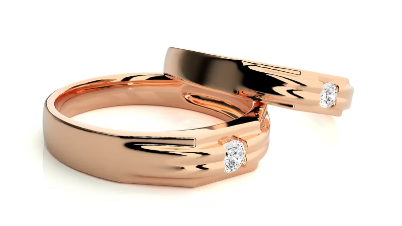 Verighete Cuplu Graceful Pattern Aur 18k Real Diamonds - Gembloux