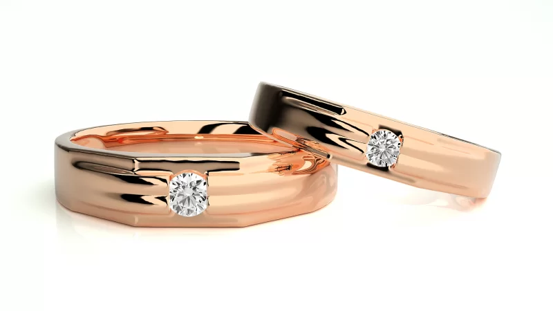 Verighete Cuplu Graceful Pattern Aur 18k Real Diamonds - Gembloux