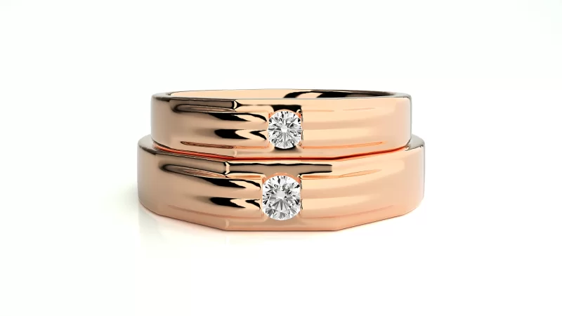Verighete Cuplu Graceful Pattern Aur 18k Real Diamonds - Gembloux