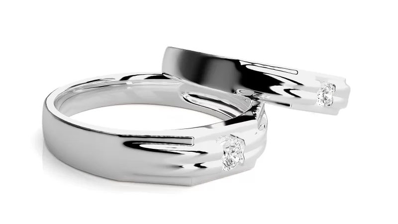 Verighete Cuplu Graceful Pattern Aur 18k Real Diamonds - Gembloux