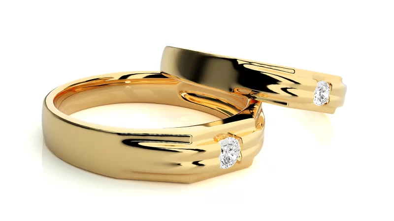 Verighete Cuplu Graceful Pattern Aur 18k Real Diamonds - Gembloux