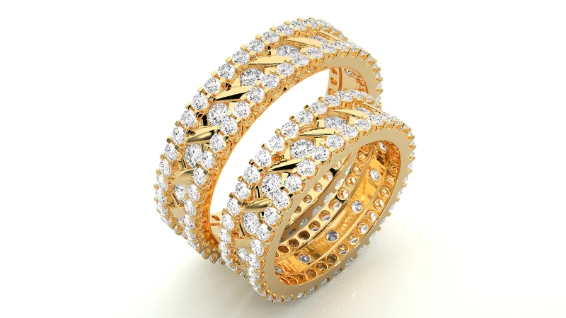 Verighete Cuplu Divine Radiance Aur 18k Diamante Naturale - Valencia