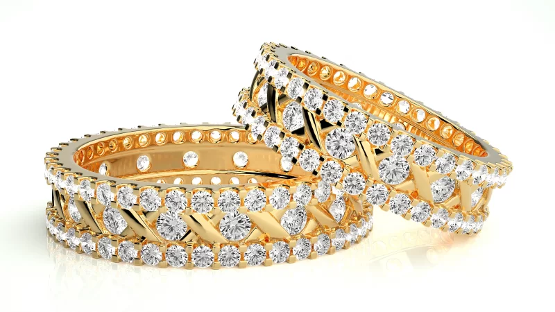 Verighete Cuplu Divine Radiance Aur 18k Diamante Naturale - Valencia