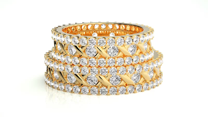 Verighete Cuplu Divine Radiance Aur 18k Diamante Naturale - Valencia