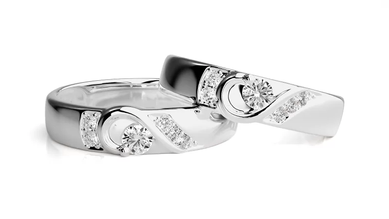 Verighete Cuplu Sophisticated Shapes Aur 18k Real Diamonds - Cologne