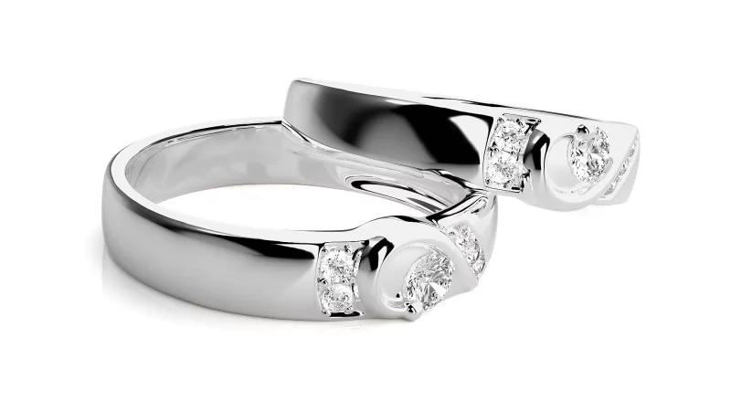 Verighete Cuplu Sophisticated Shapes Aur 18k Real Diamonds - Cologne