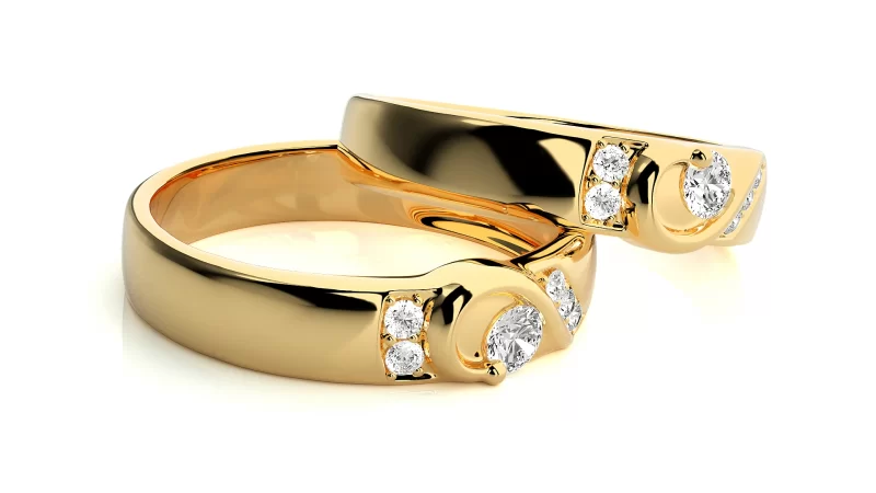Verighete Cuplu Sophisticated Shapes Aur 18k Real Diamonds - Cologne