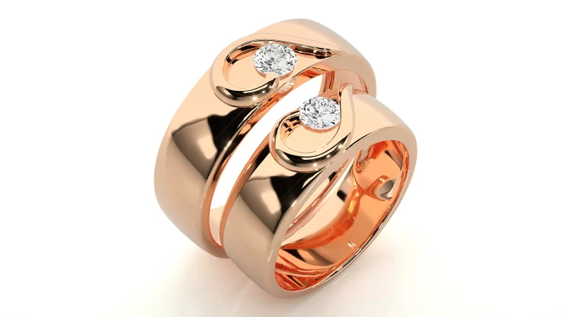 Verighete Cuplu Flowing Spirals Aur 18k Diamante Naturale - Larissa