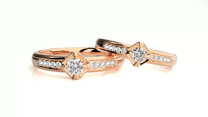 Verighete Cuplu Elegant Details Aur 18k Pure Diamonds - Volos