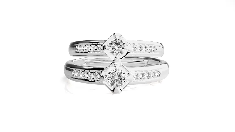 Verighete Cuplu Elegant Details Aur 18k Pure Diamonds - Volos