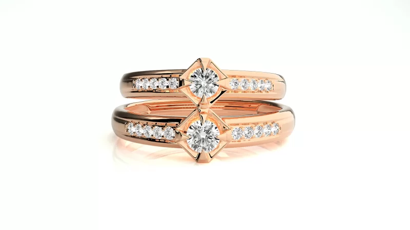 Verighete Cuplu Elegant Details Aur 18k Pure Diamonds - Volos