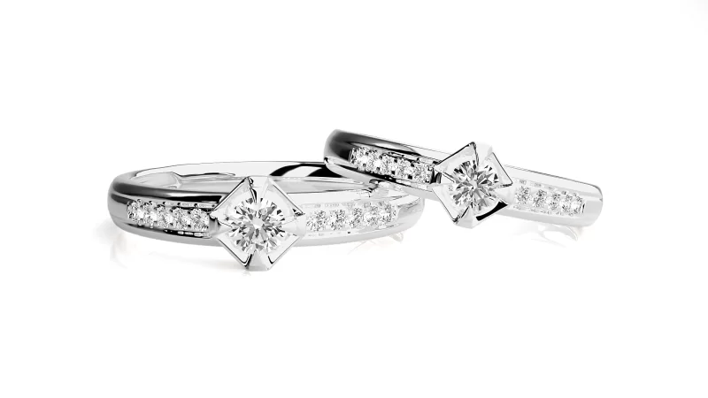 Verighete Cuplu Elegant Details Aur 18k Pure Diamonds - Volos
