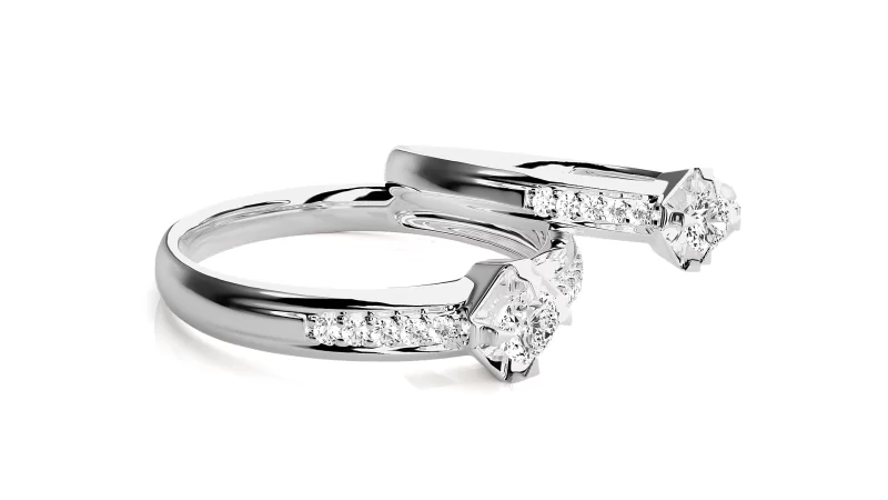 Verighete Cuplu Elegant Details Aur 18k Pure Diamonds - Volos