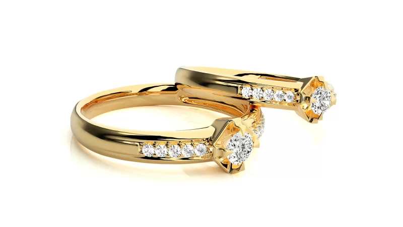 Verighete Cuplu Elegant Details Aur 18k Pure Diamonds - Volos