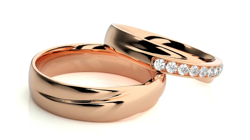 Verighete Cuplu Subtle Highlights Aur 18k Natural Diamonds - Corfu