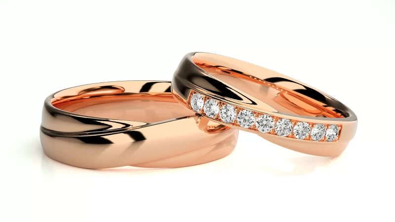 Verighete Cuplu Subtle Highlights Aur 18k Natural Diamonds - Corfu