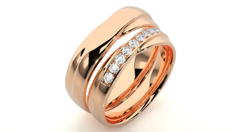 Verighete Cuplu Subtle Highlights Aur 18k Natural Diamonds - Corfu