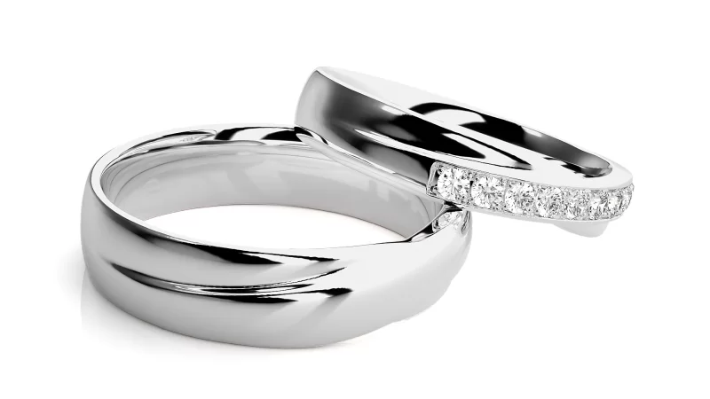 Verighete Cuplu Subtle Highlights Aur 18k Natural Diamonds - Corfu