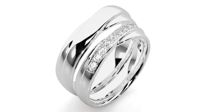 Verighete Cuplu Subtle Highlights Aur 18k Natural Diamonds - Corfu