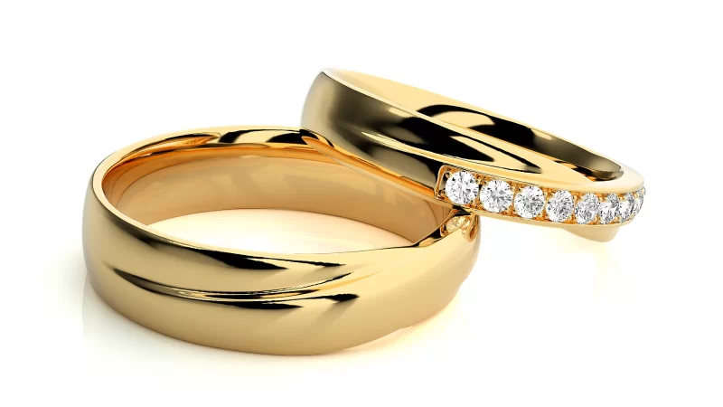Verighete Cuplu Subtle Highlights Aur 18k Natural Diamonds - Corfu