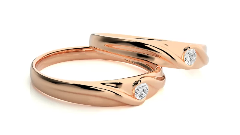 Verighete Cuplu Splendid Twist Aur 18k Diamante Naturale- Crete