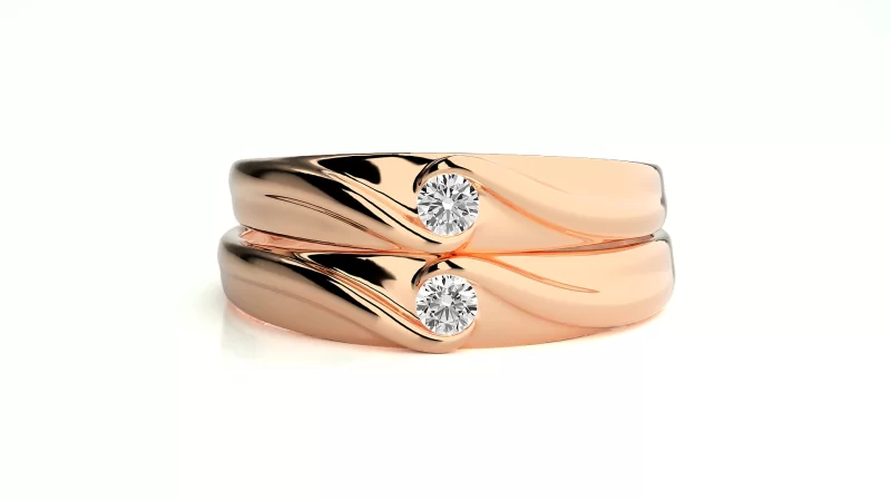 Verighete Cuplu Splendid Twist Aur 18k Diamante Naturale- Crete