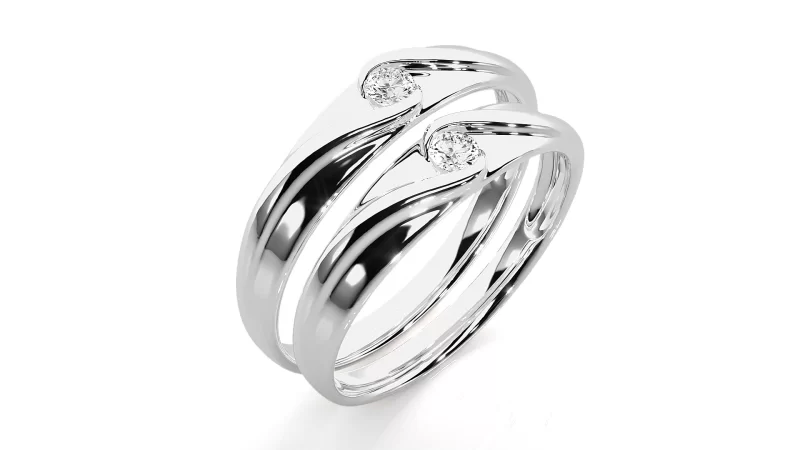 Verighete Cuplu Splendid Twist Aur 18k Diamante Naturale- Crete