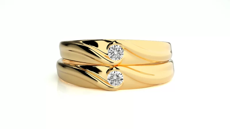 Verighete Cuplu Splendid Twist Aur 18k Diamante Naturale- Crete