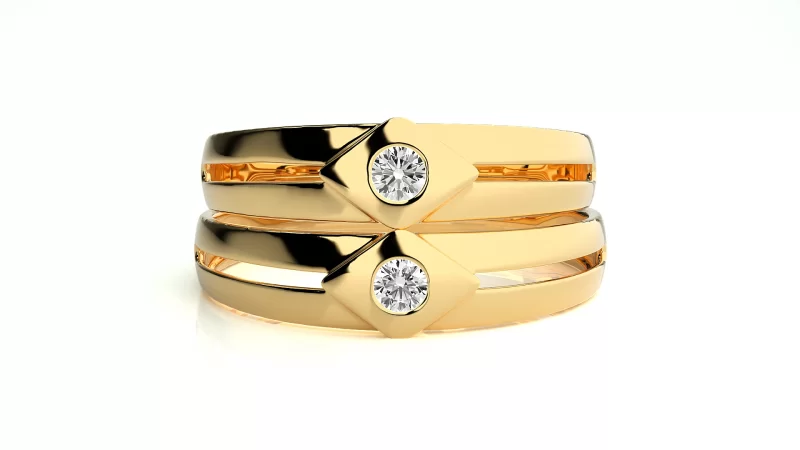 Verighete Cuplu Exquisite Aur 18 k Real Diamonds - Kavala