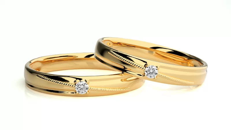 Verighete Cuplu Attractive Aur 18 k Diamante Naturale - Mykonos