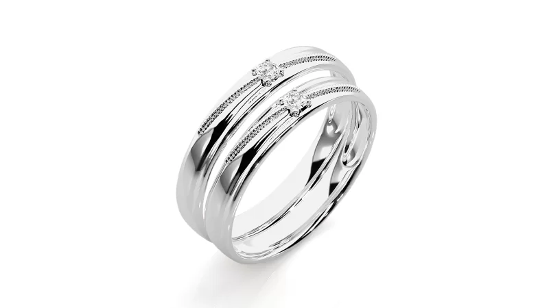 Verighete Cuplu Attractive Aur 18 k Diamante Naturale - Mykonos
