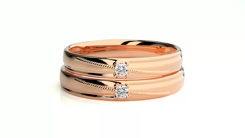 Verighete Cuplu Attractive Aur 18 k Diamante Naturale - Mykonos