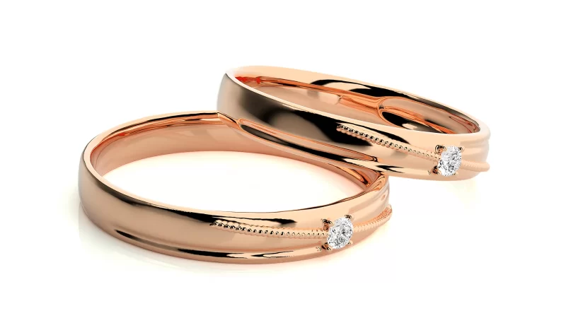 Verighete Cuplu Attractive Aur 18 k Diamante Naturale - Mykonos