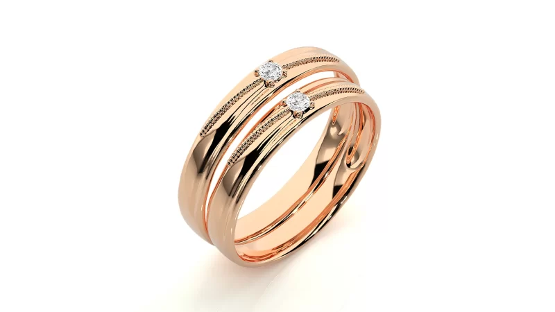 Verighete Cuplu Attractive Aur 18 k Diamante Naturale - Mykonos