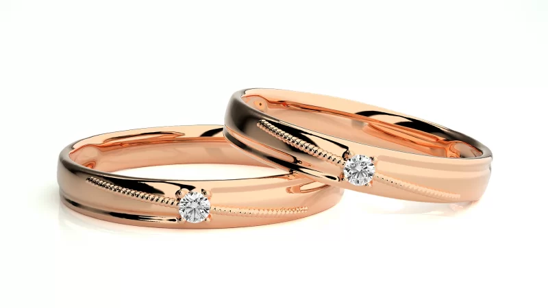 Verighete Cuplu Attractive Aur 18 k Diamante Naturale - Mykonos
