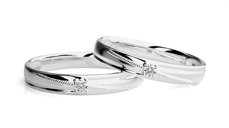 Verighete Cuplu Attractive Aur 18 k Diamante Naturale - Mykonos