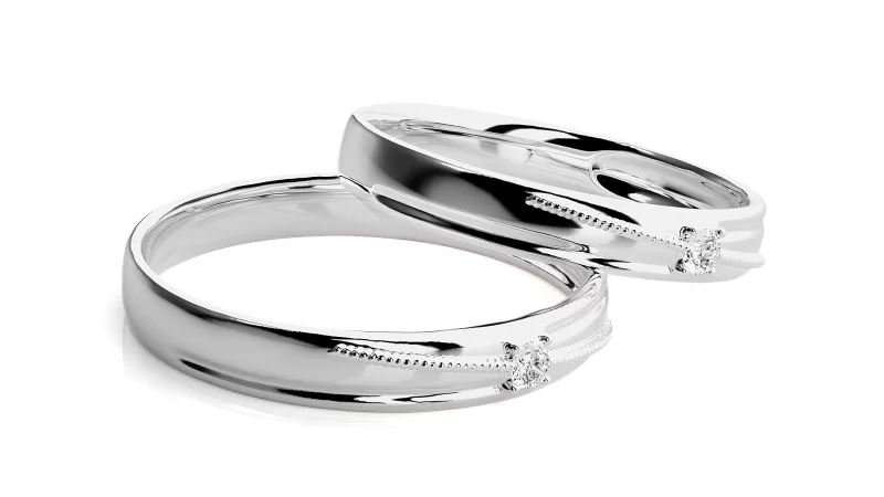 Verighete Cuplu Attractive Aur 18 k Diamante Naturale - Mykonos
