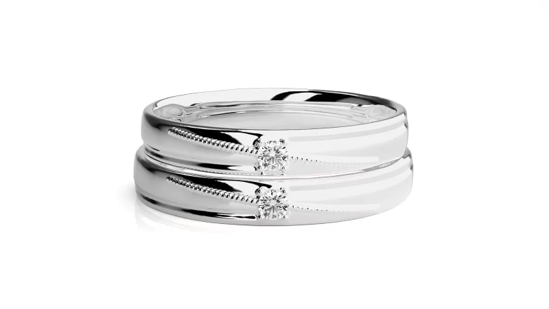 Verighete Cuplu Attractive Aur 18 k Diamante Naturale - Mykonos
