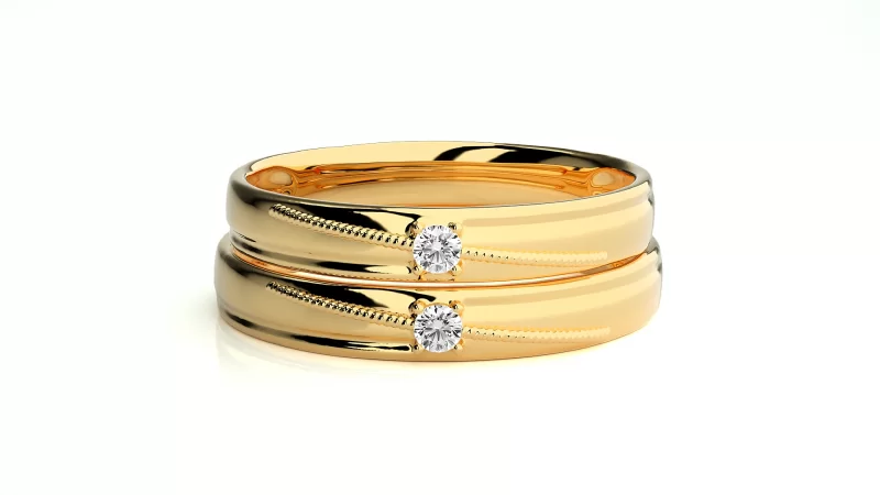 Verighete Cuplu Attractive Aur 18 k Diamante Naturale - Mykonos
