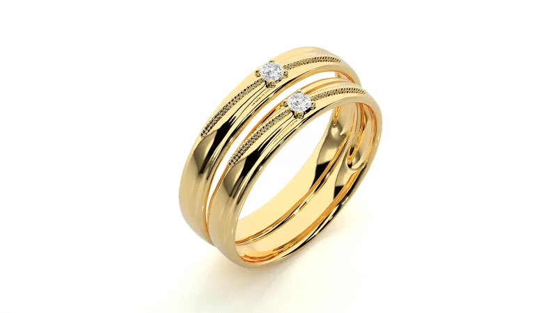Verighete Cuplu Attractive Aur 18 k Diamante Naturale - Mykonos