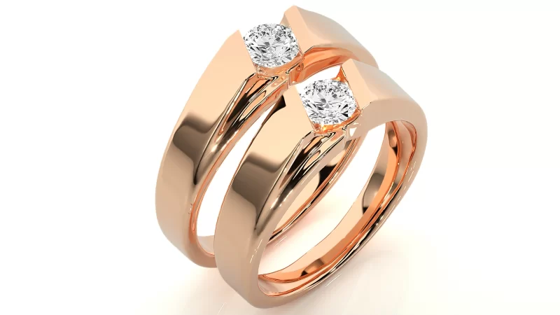 Verighete Cuplu Sylish Geometry Aur 18k Natural Diamonds - Côte d’Azur